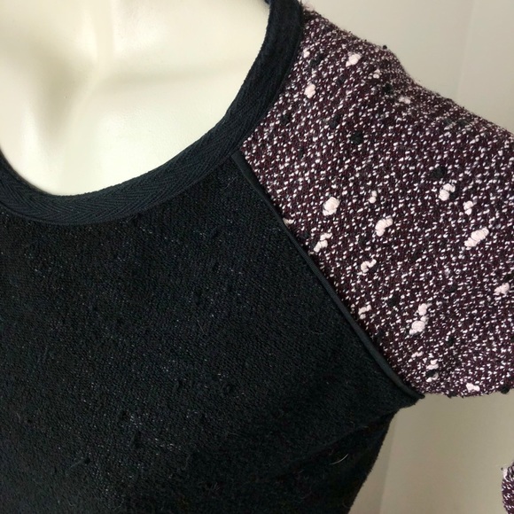 ONLY Black/Maroon Textured Raglan Sweatshirt Size M - Picture 5 of 13